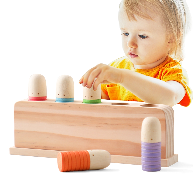 Woodworking Usa - Zabawki Montessori dziecko drewniane podskakujące rozpoznawanie
