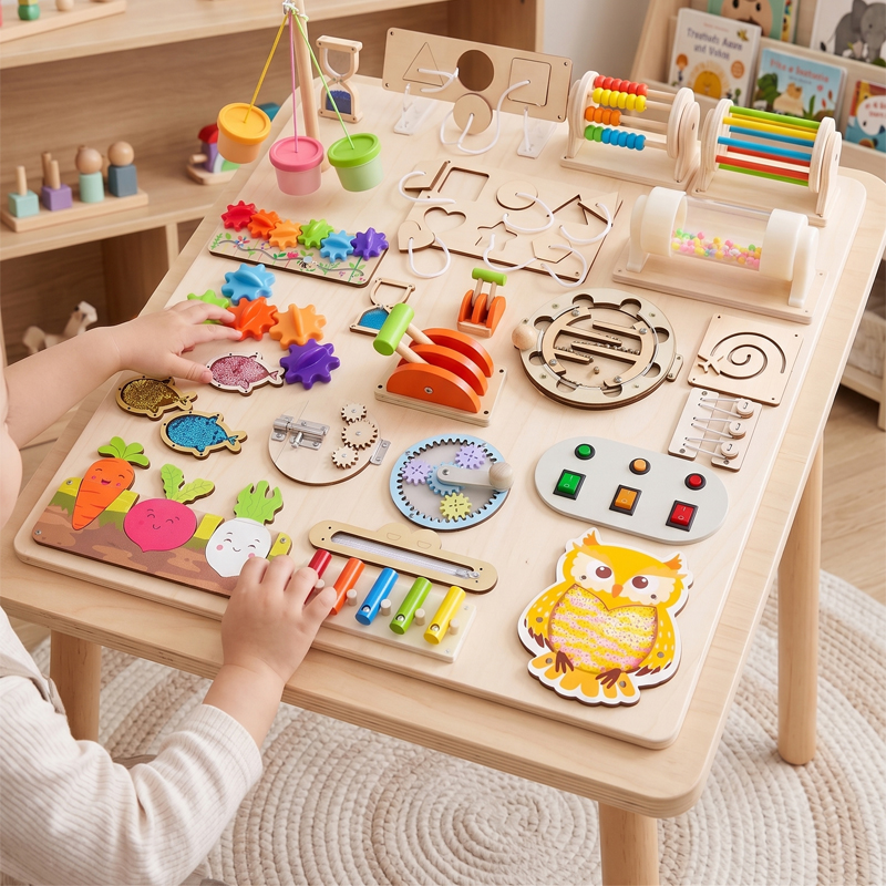 Woodworking Usa - Akcesoria do tablic manipulacyjnych Montessori premium,
